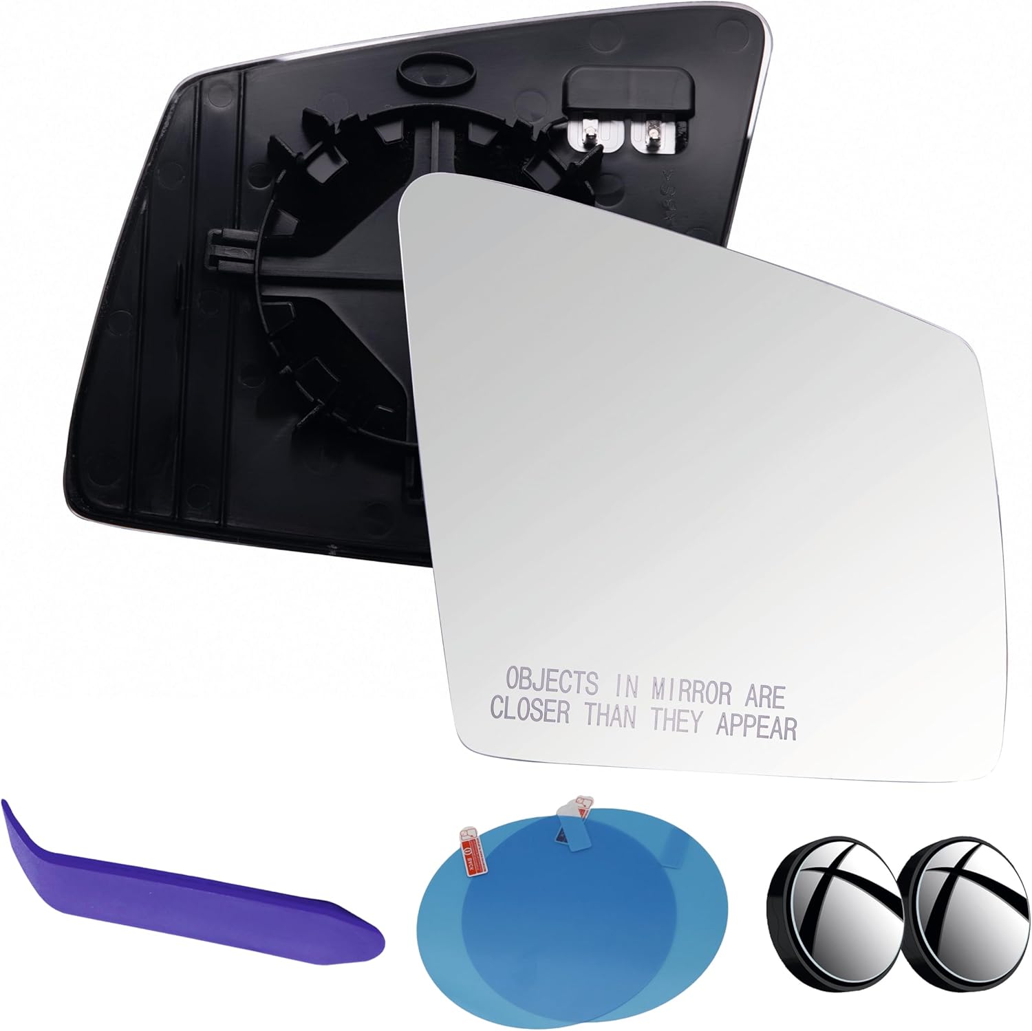 EAP Passenger Side Mirror Glass Compatible With Mercedes ML GL GLE GLS G-Class R Class, Heated With Blind Spot Without Auto Dimming, 1668101419