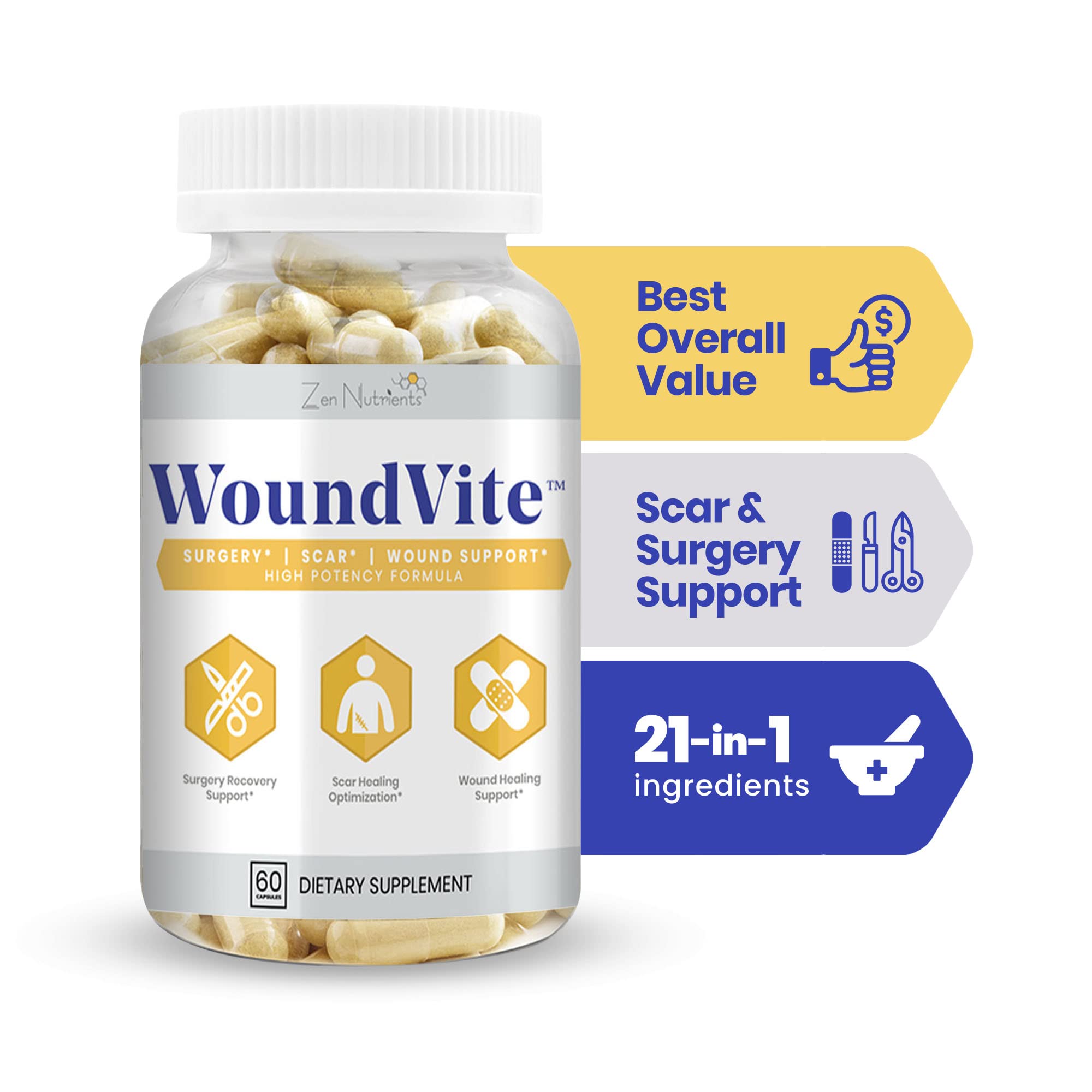 Buy Zen Nutrients WoundVite Pre & Post Surgery Support, Scar & Wound