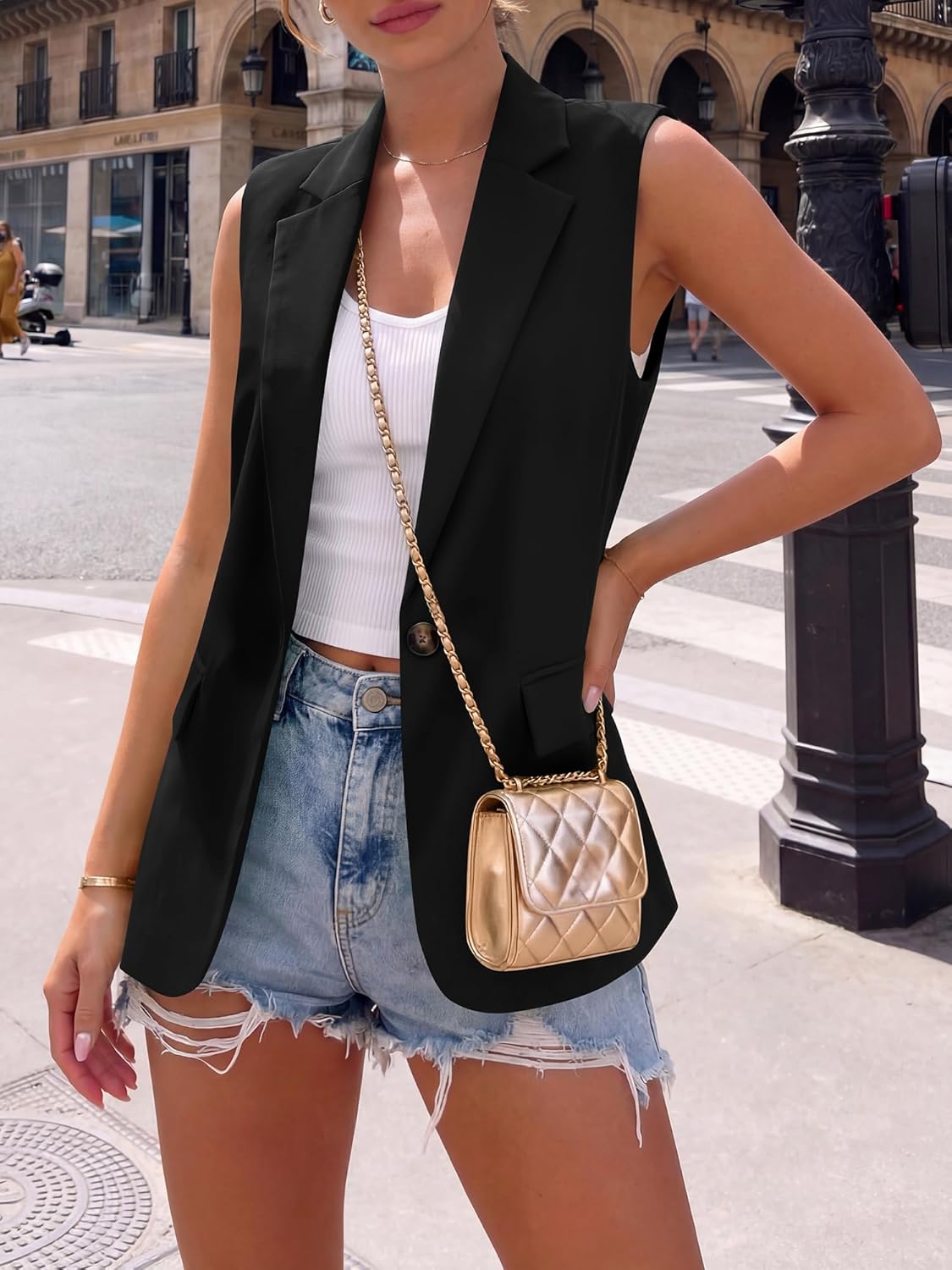 BTFBM Blazers For Women Spring Button Down Loose Vest Tops For Women Work Business Casual Outfits Summer Fashion 2026 - Image 4