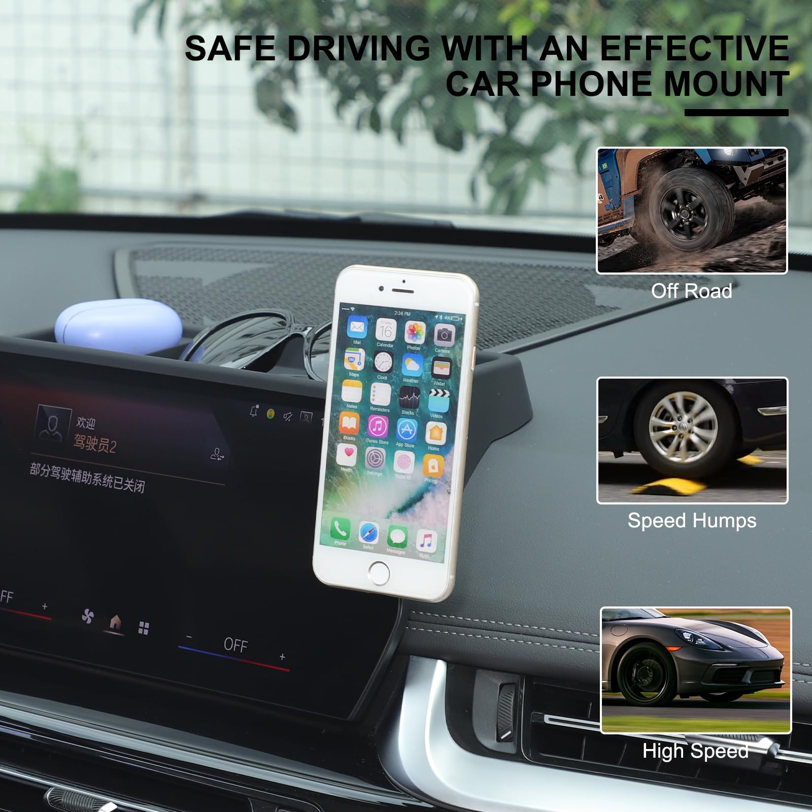 Supporto per cellulare auto compatibile con X1 (dal 2023) – Nuovo supporto magnetico per cellulare, montaggio accanto allo schermo del veicolo per tutti i telefoni cellulari, girevole a 360