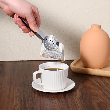 2 Pack Tea Bag Squeezer, Tea Accessories for Tea-Lovers, Stainless Steel, Durable Strainer Gripper, Ergonomic Dispenser Accessories