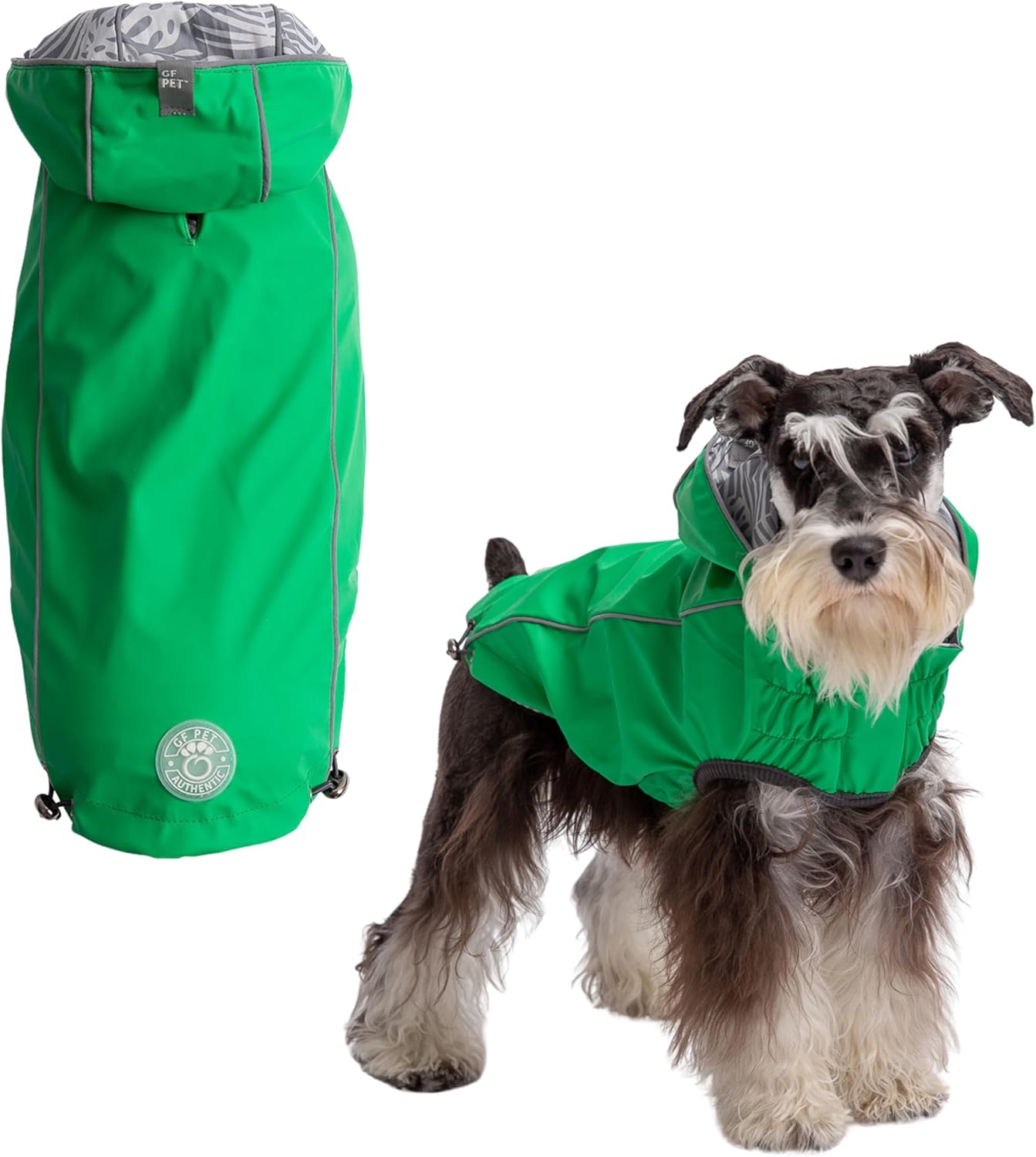 GF PET Reversible Elasto-Fit Raincoat for Dogs - Waterproof Lightweight Pet Rain Jacket - Reflective Safety Design - Comfortable, Easy On & Off - M, Red