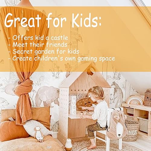 Miniatura 4 de Toldo para cama de niños, ropa de cama de bebé, cúpula redonda, decoración de la habitación, cortinas de cama para niños, tienda de campaña