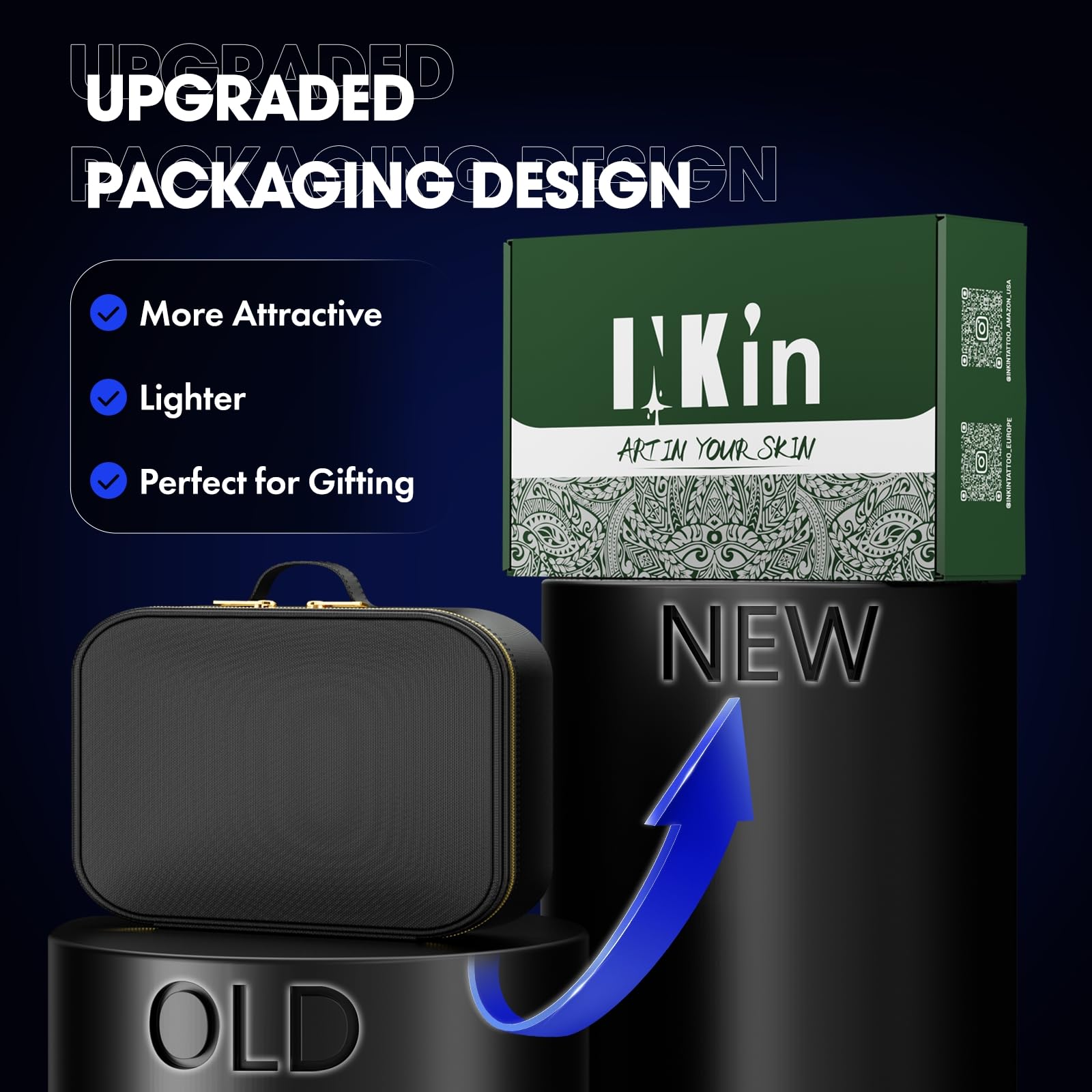 INKin INKflexo Maquina de Tatuar Kit Completo con 6 Strokes 2.0-4.2mm y 2 Batería de 1600mAh, Maquina Tatuar Inalambrica Kit Tatuaje Completo con Impresora Bluetooth, Agujas Tatuaje para Tatuadores