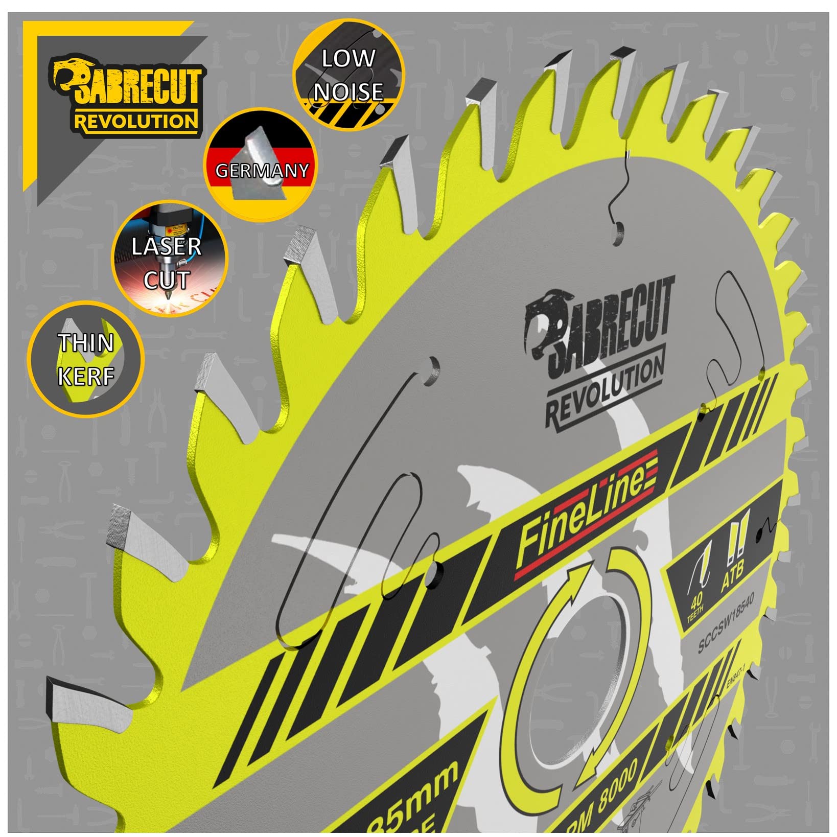 SabreCut 2pcs SCCSW185K1 185mm 40T 80T 30mm Eje Disco sierra circular TCT