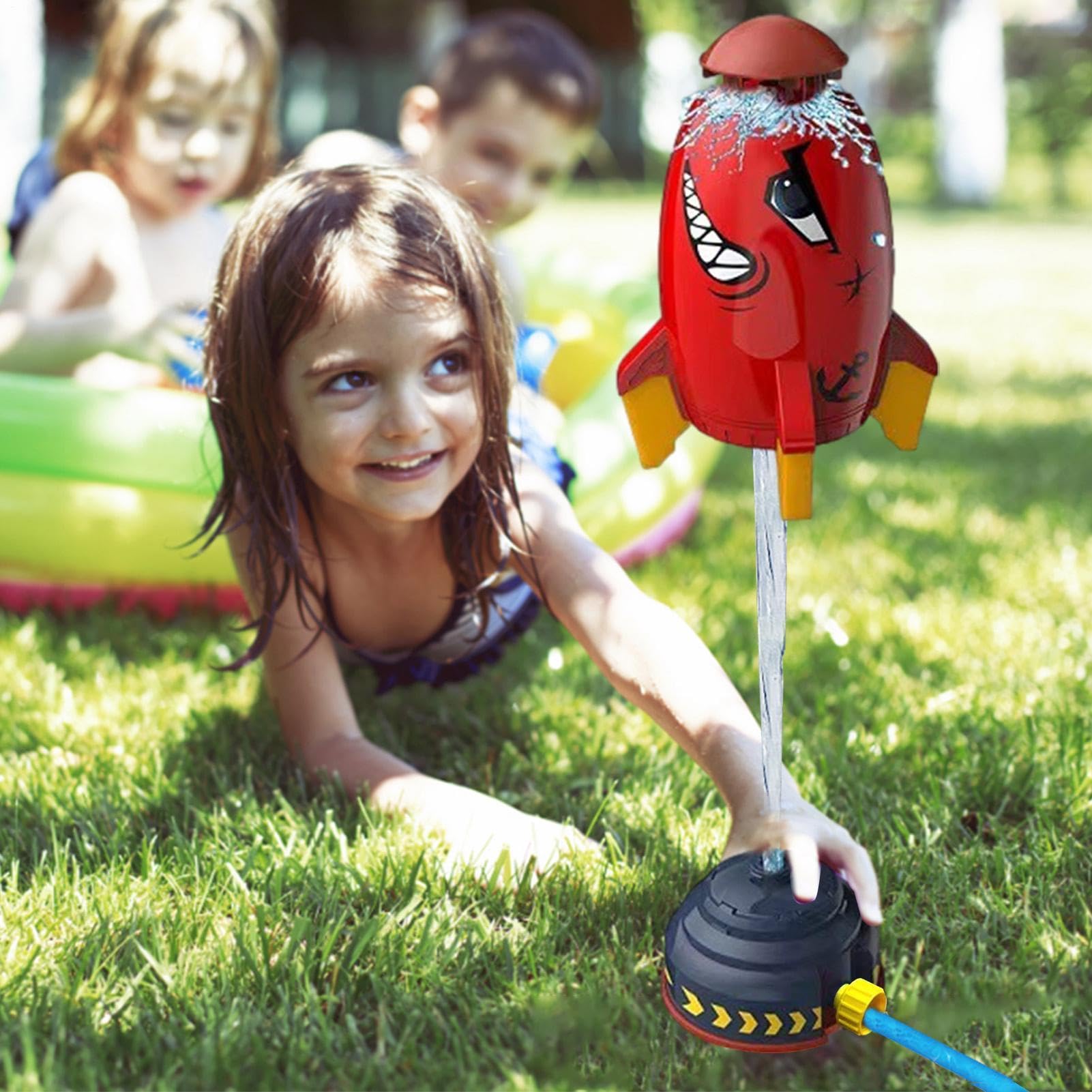 Aspersor Cohete Infantil | Divertidos Juguetes Cohete con Manguera,Juguetes De Exterior De Primavera,Aventuras Actividades Verano Primavera Jardín Patio Parque De Cumpleaños Aire Libre