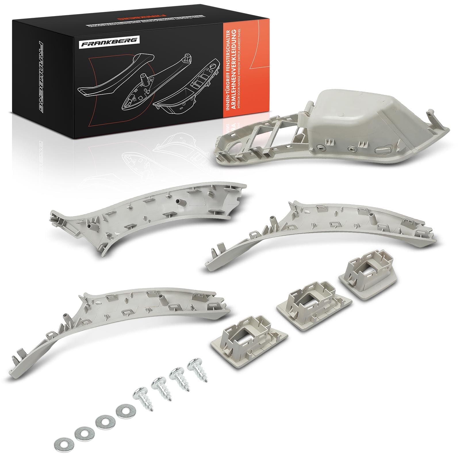 Frankberg 7x Türgriff Innenausstattung Vorne Hinten Grau Kompatibel mit 5er F10 520 523 525 528 530 535 550 5er Touring F11 520 523 525 528 530 535 550 Replace# 51417225856