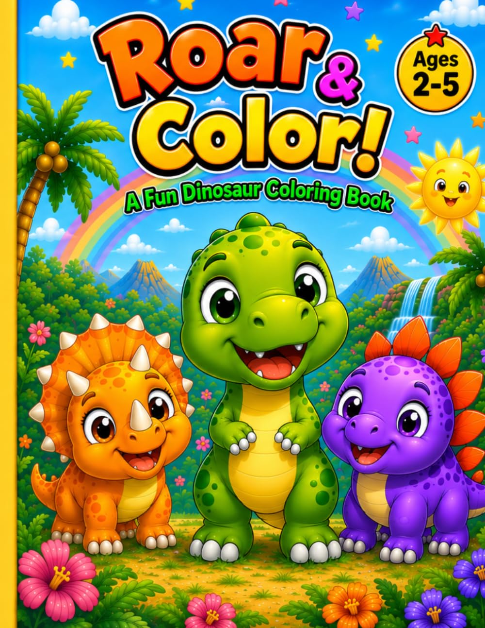 Roar & Color!: A Cute Dinosaur Coloring Book for Toddlers and Kids Ages 2-5 with Bold and Easy Designs for Tiny Hands