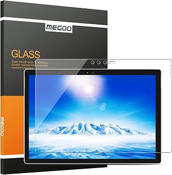 Megoo Screen Protector for Microsoft Surface Pro 6/5/4 12.3 Inch, Tempered Glass, Scratch Resistant, High Touch Sensitivity, HD Clear, Easy Installation