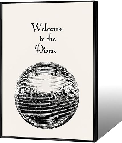 Miniatura 1 de Trendy Welcome To The Disco Canvas Wall Art 70s Personalized Disco Ball Welcome Poster Retro Preppy Cool Girl Room Aesthetic Paintings For Bedroom