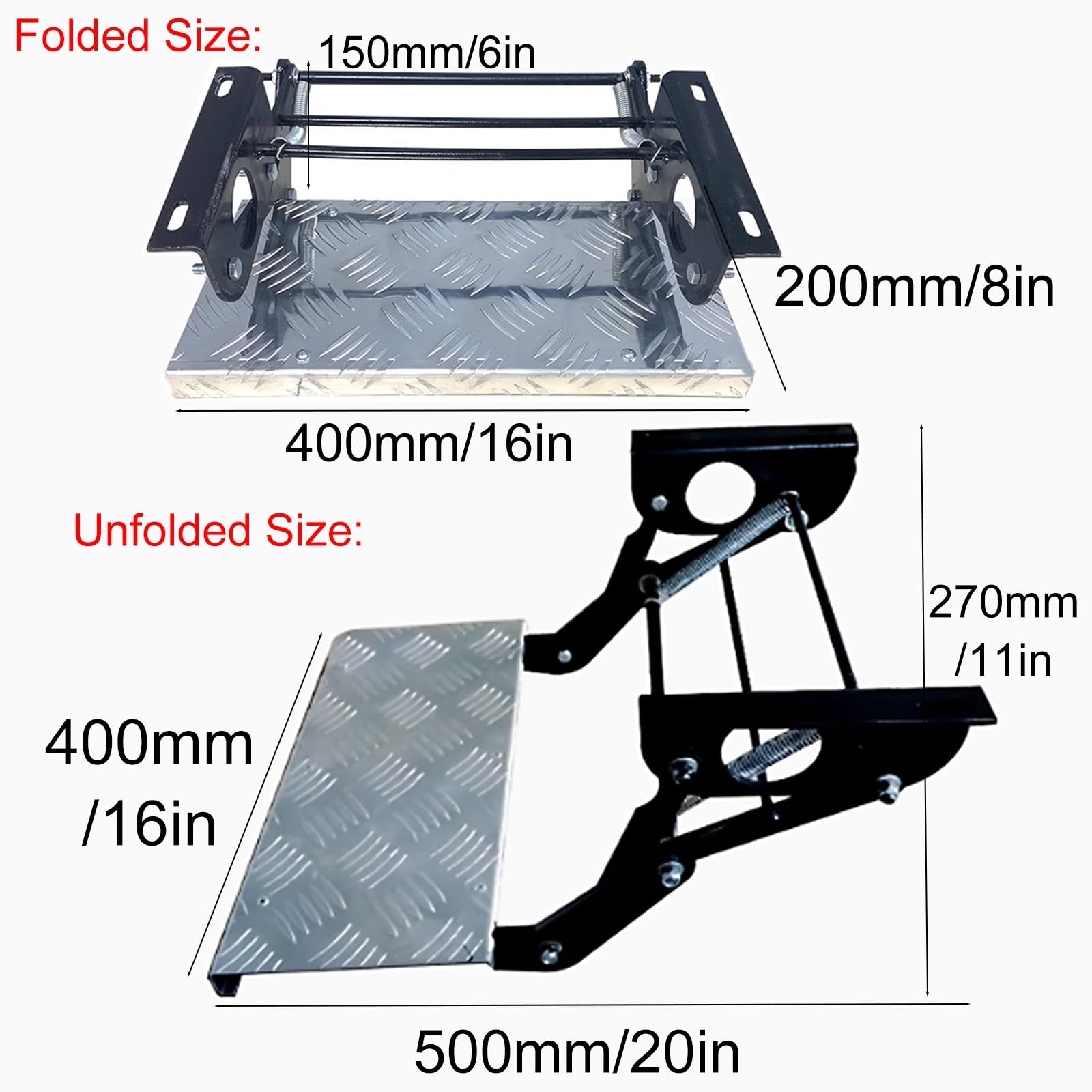 Manuelle Wohnmobil Treppe, Wohnmobil Trittstufe Klappbar, rutschfeste Strukturierte Oberfläche für Wohnmobil, Camper, Van, Wohnmobil, Tragkraft 120 Kg