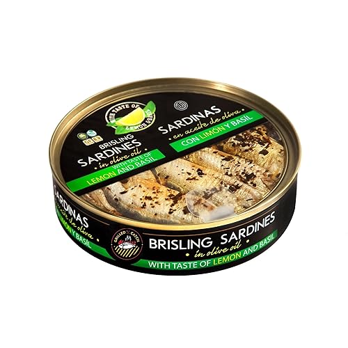 Vista 18 de Grilled Catch Sardinas silvestres bálticas en aceite de oliva con limón y albahaca 5.6 onzas (paquete de 10) sin OMG y gluten, empaquetadas a mano