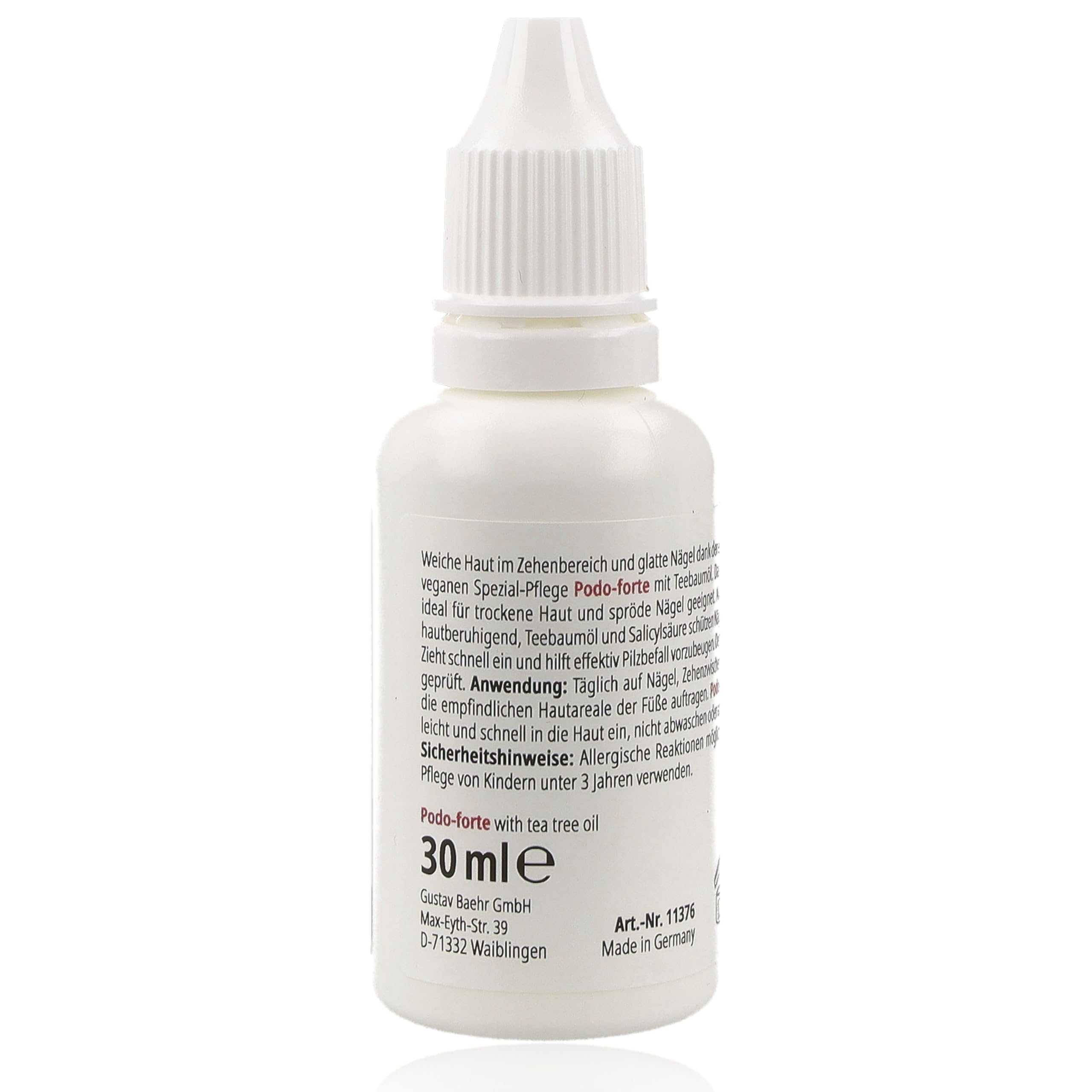 Podo forte fluido con olio di albero del tè, cura speciale delle dita, cura delle unghie, pediBaehr, 30 ml
