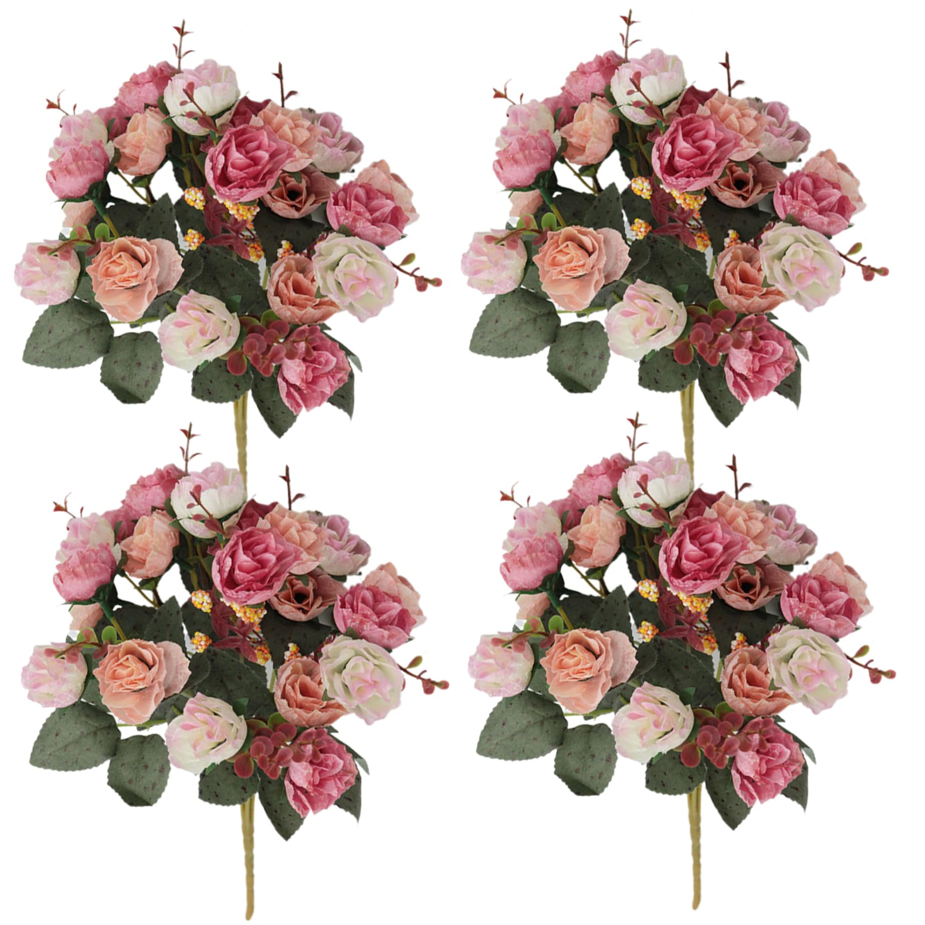 Roses artificielles en soie diamant de 12 Pouces pour decoration bureau