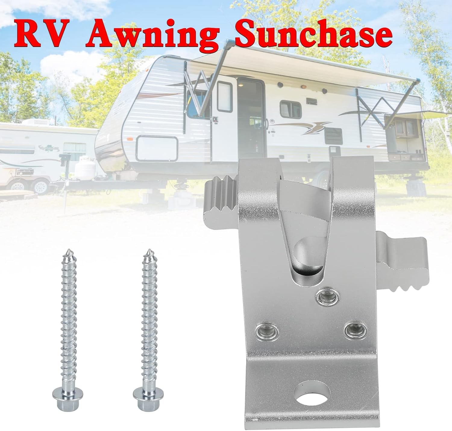 Alminum Replacement Part Bottom Bracket Satin + End Plug Solid Fit for Dometic RV Awning Sunchaser II Replacement