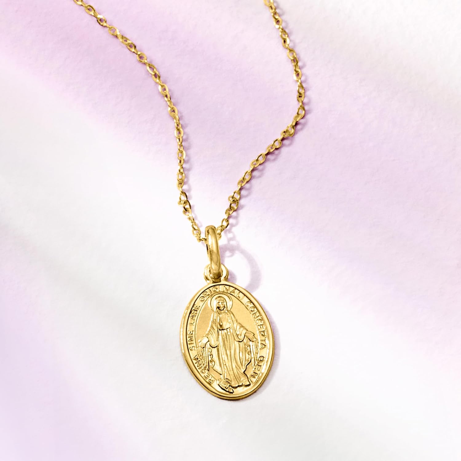 Ross-Simons Italian 18kt Yellow Gold Miraculous Medal Pendant
