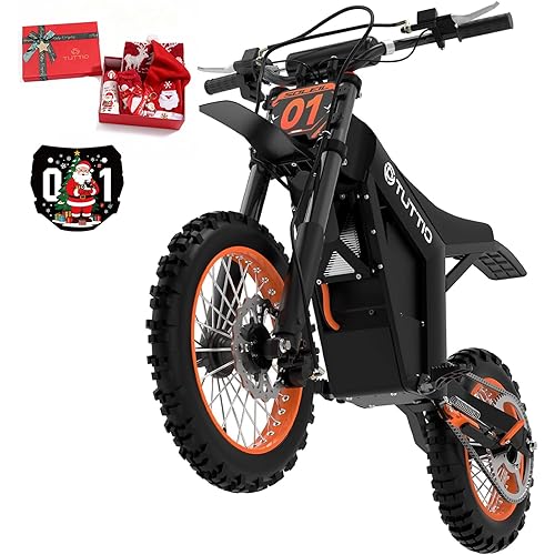 Tuttio Soleil 01 Electric-Dirt-Bike Soleil 01 BF Electric-Bike with 48V 21Ah Removable Battery, 37MPH, 14"/12" Fat Tire E-Motorcycle for Mountain Off-Road Teens Adults, Fit Age 13+