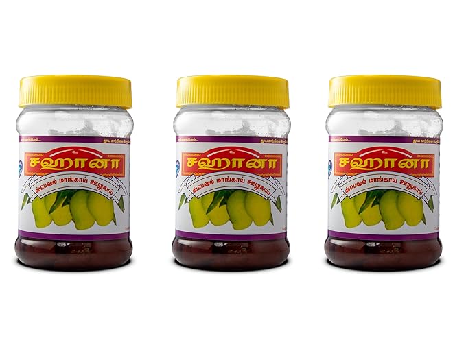 SAHANA Special Mango Pickle | 250 Gram | Pack of 3 | Homemade Pickle | No Preservatives | Made by Gingelly/Sesame Oil | Eat from Mother's Hand