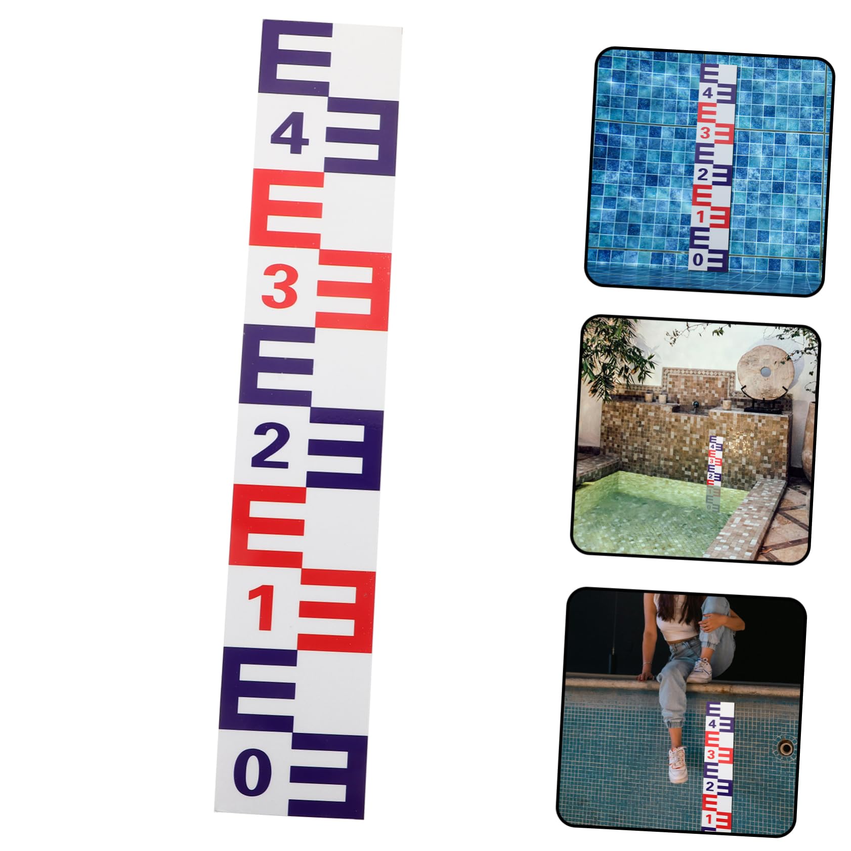 HANABASS Pool Water Level Gauge Adhesive Sticker Accurate Scale Resistant to Fade Night Visibility