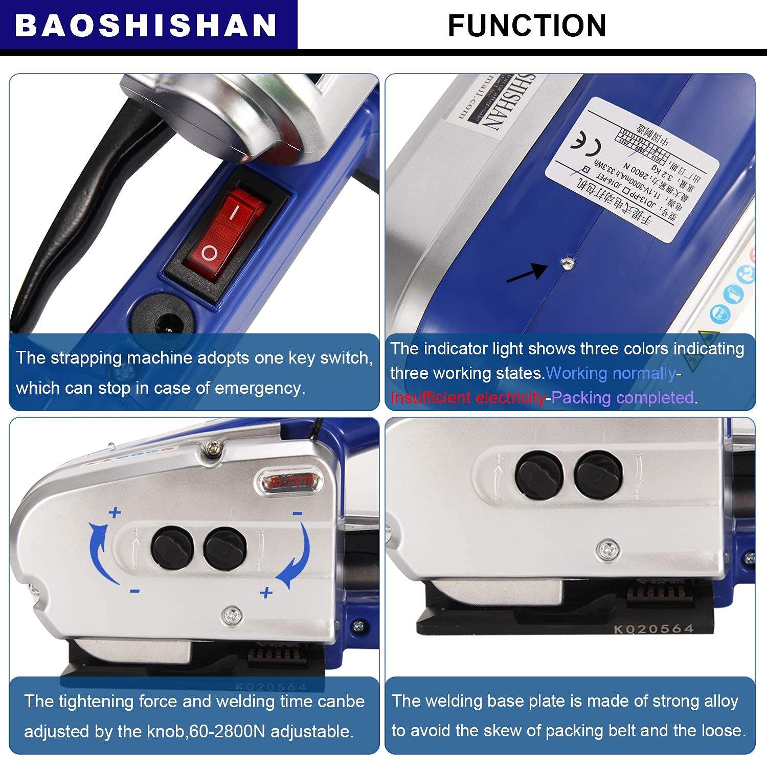 Outil de cerclage électrique automatique pour bandes PP/PET, machine d'emballage chauffante portable pour regroupement et expédition sécurisés