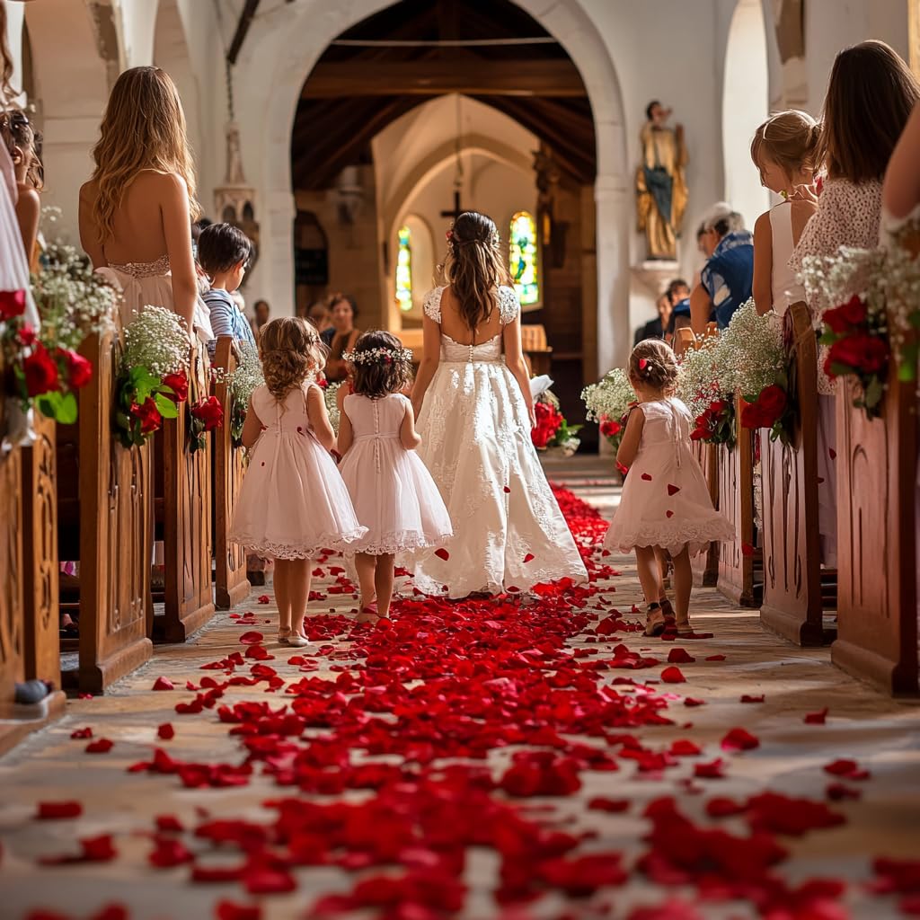 Eslibin 340 petali di rosa rossi veri, 89,9 g, petali di coriandoli per matrimoni, damigelle d'onore, da lanciare a feste di nozze, notte romantica, addio al nubilato, San Valentino