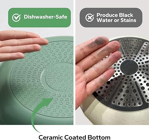 Miniatura 3 de Redchef Sartenes antiadherentes de cerámica para huevos, sartén antiadherente, sartén de cocina de 8 pulgadas, no tóxica con mango que se mantiene