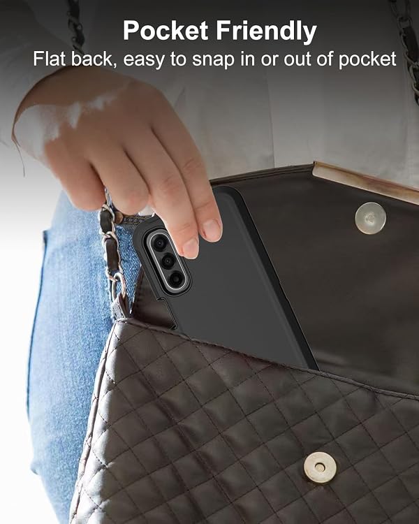 Aliruke for Samsung Galaxy A17 5G Case, 3-Layer 16ft Drop Protection, with Dustproof Port Cover, Full-Body Non-Slip Shockproof, Rugged Heavy Duty Phone Case, Black by Aliruke - Image 8