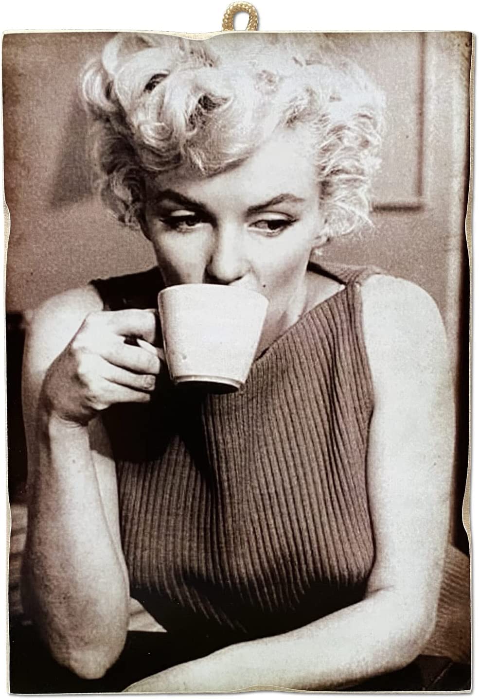 KUSTOM ART Vintage Style Marilyn Monroe Print on Wood 10X15 cm