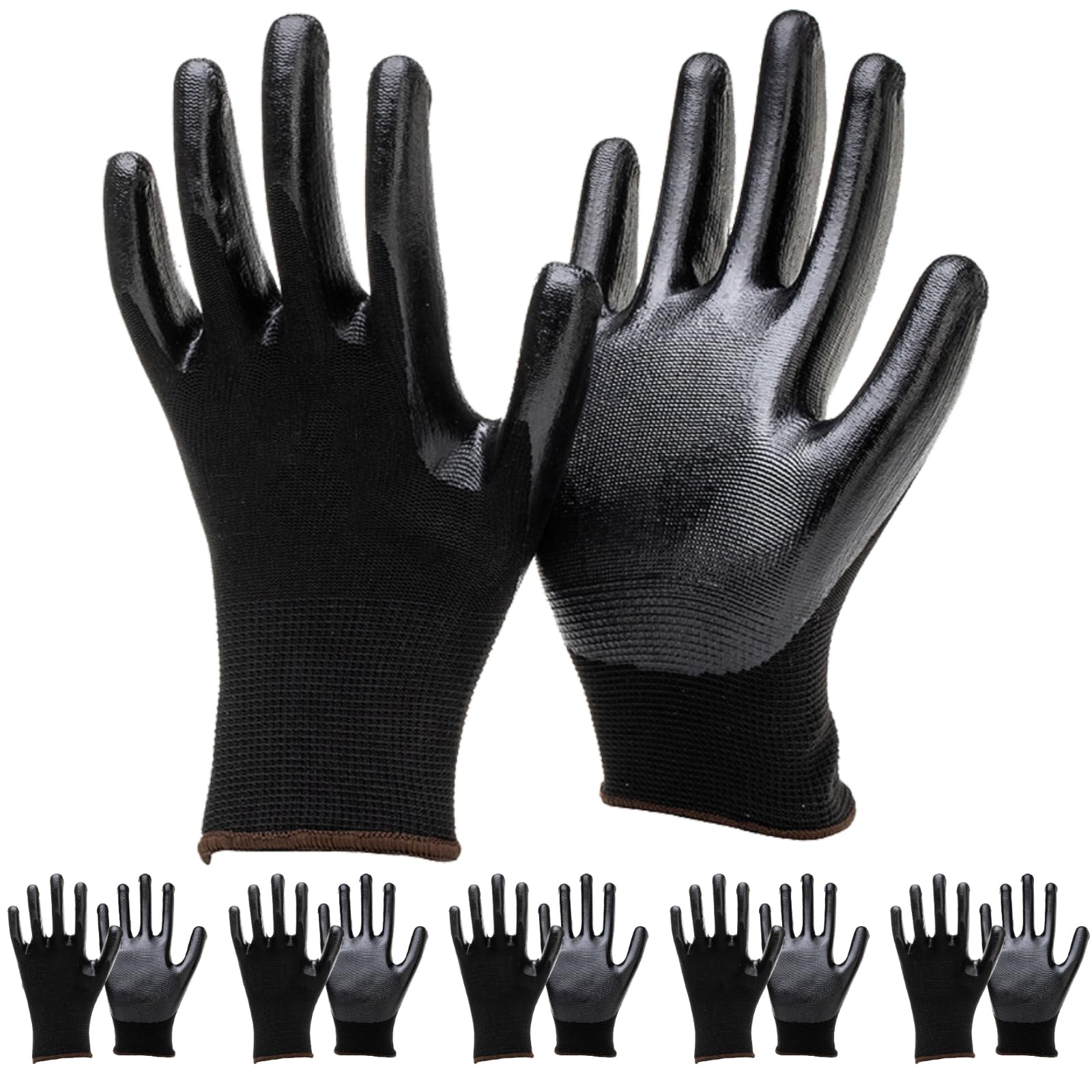 BDSHUNBF 6 works Work Gloves Gardening Gloves, Safety Gloves with Secure Grip on Palm & Fingers