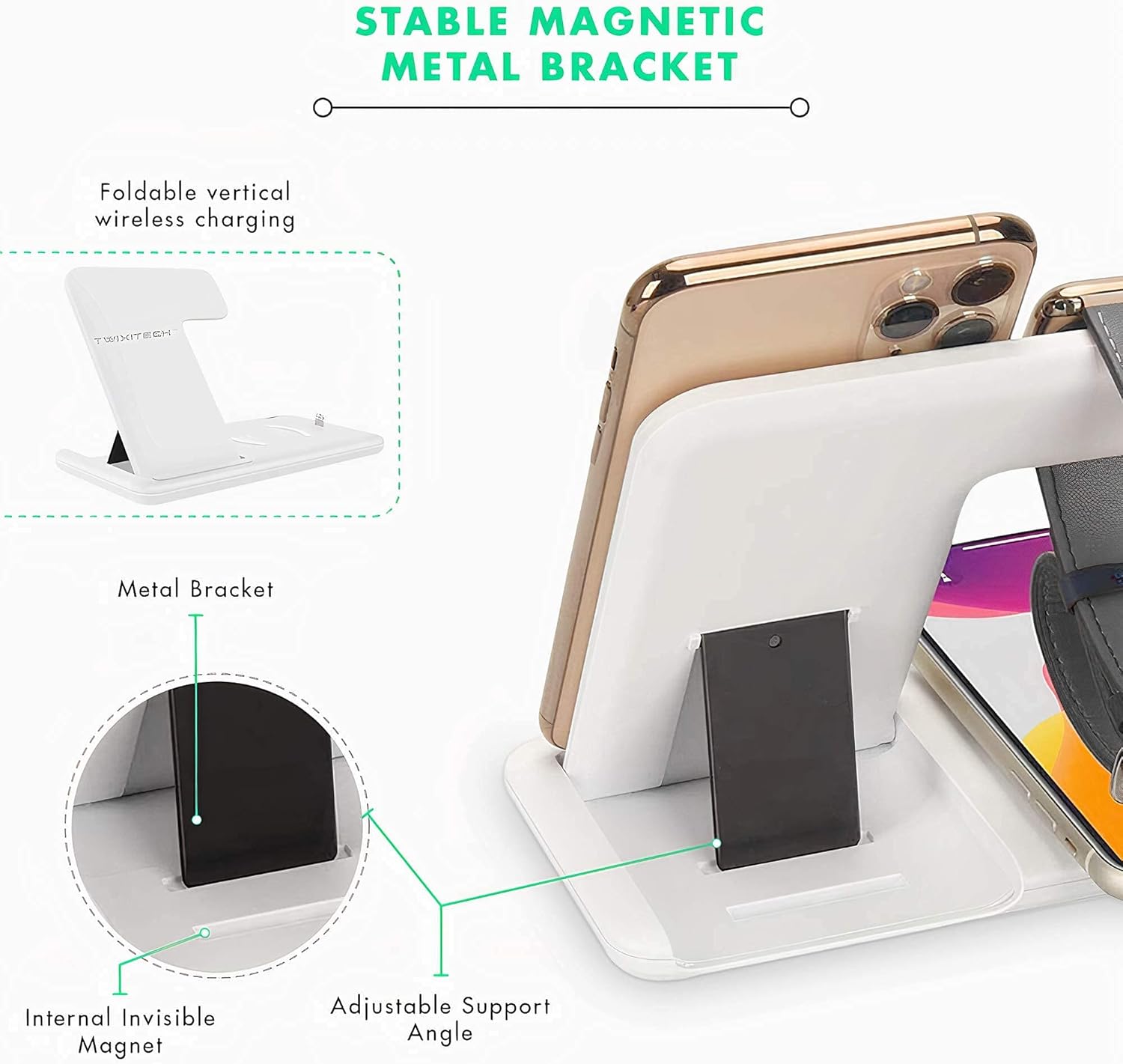Exclusive Discount 60% Price Wireless Charger TWIXITECH 4-in-1 Wireless Charging Station for Apple Products Multiple Devices-W/ 9V/3A adap-Fast Charging Stand Dock for Apple Watch 6 SE 5 4,AirPods 2/Pro,iPhone 12/11/Pro,Qi Phones