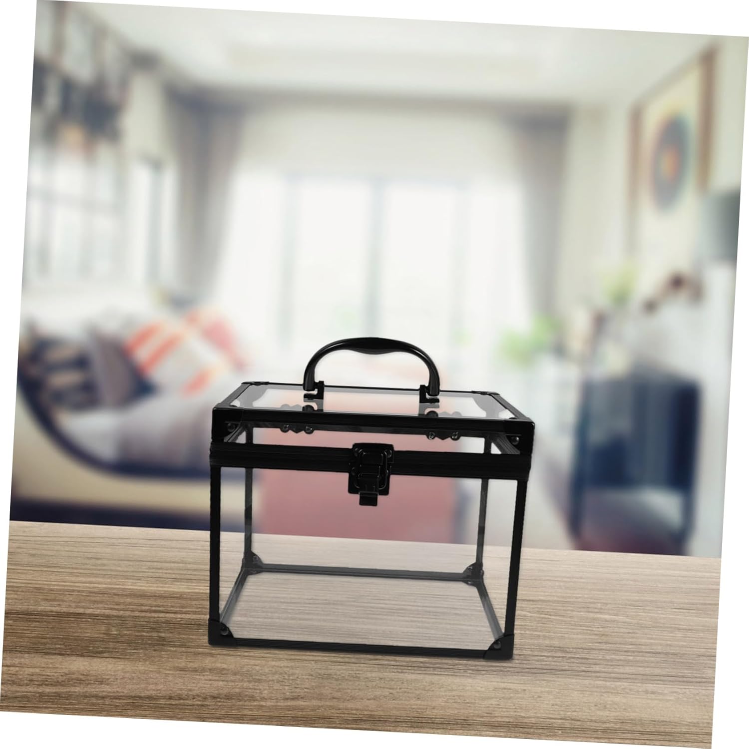 Clear Makeup Train Case with Lockable Design Capacity Transparent Cosmetic Organizer for Jewelry Makeup Items Elegant Storage Box for Vanity Travel