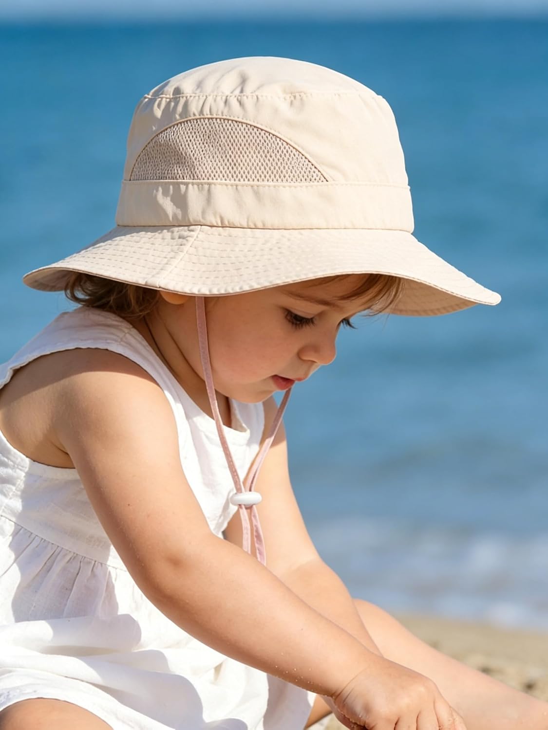 Toddler Kids Sun Hat Baby Girls Boys Beach Hat Wide Brim Bucket Hat Sun Protection Hat Outdoor Cap 2-5T
