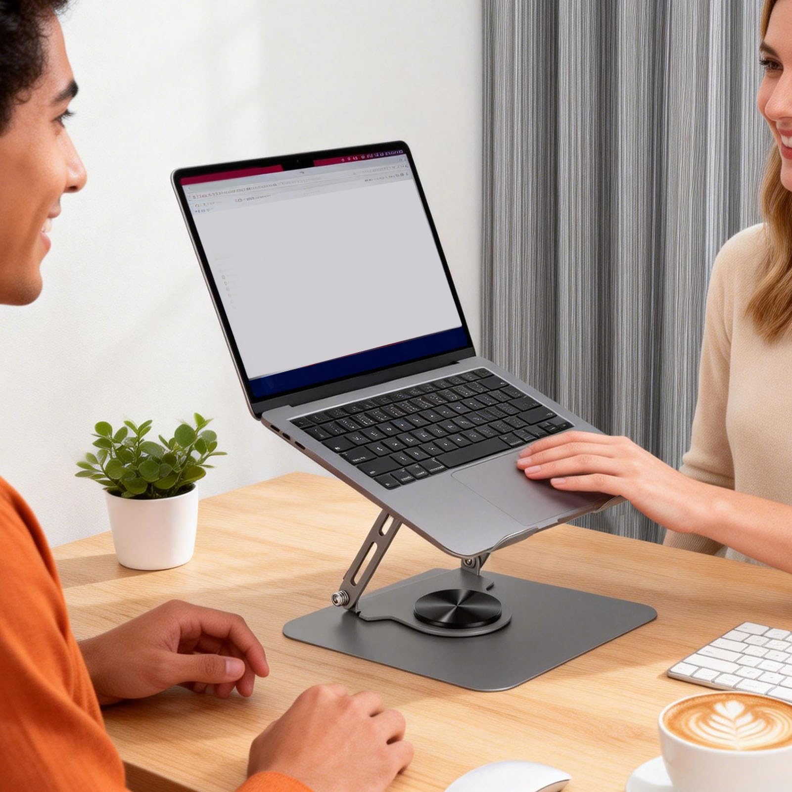 FILFEEL Soporte Giratorio de 360° para Portátil – Soporte Ergonómico de para Portátil de Aleación de Aluminio para Pro XPS de hasta 17 Pulgadas, para con Disipación de Calor