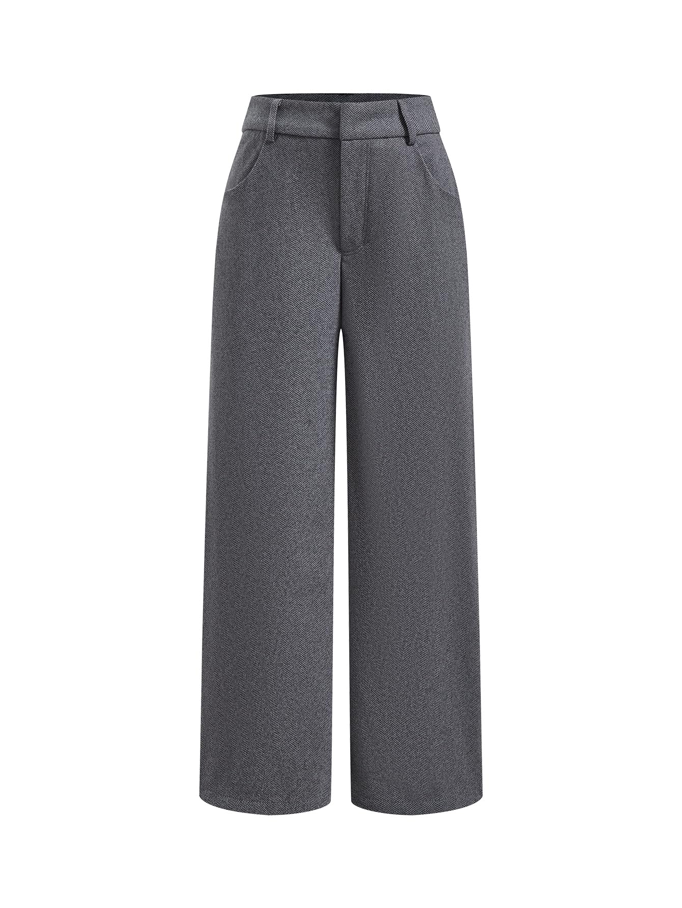 Womens Low Rise Dress Pants Wide Leg Flowy Business Casual Work Trousers with Pockets