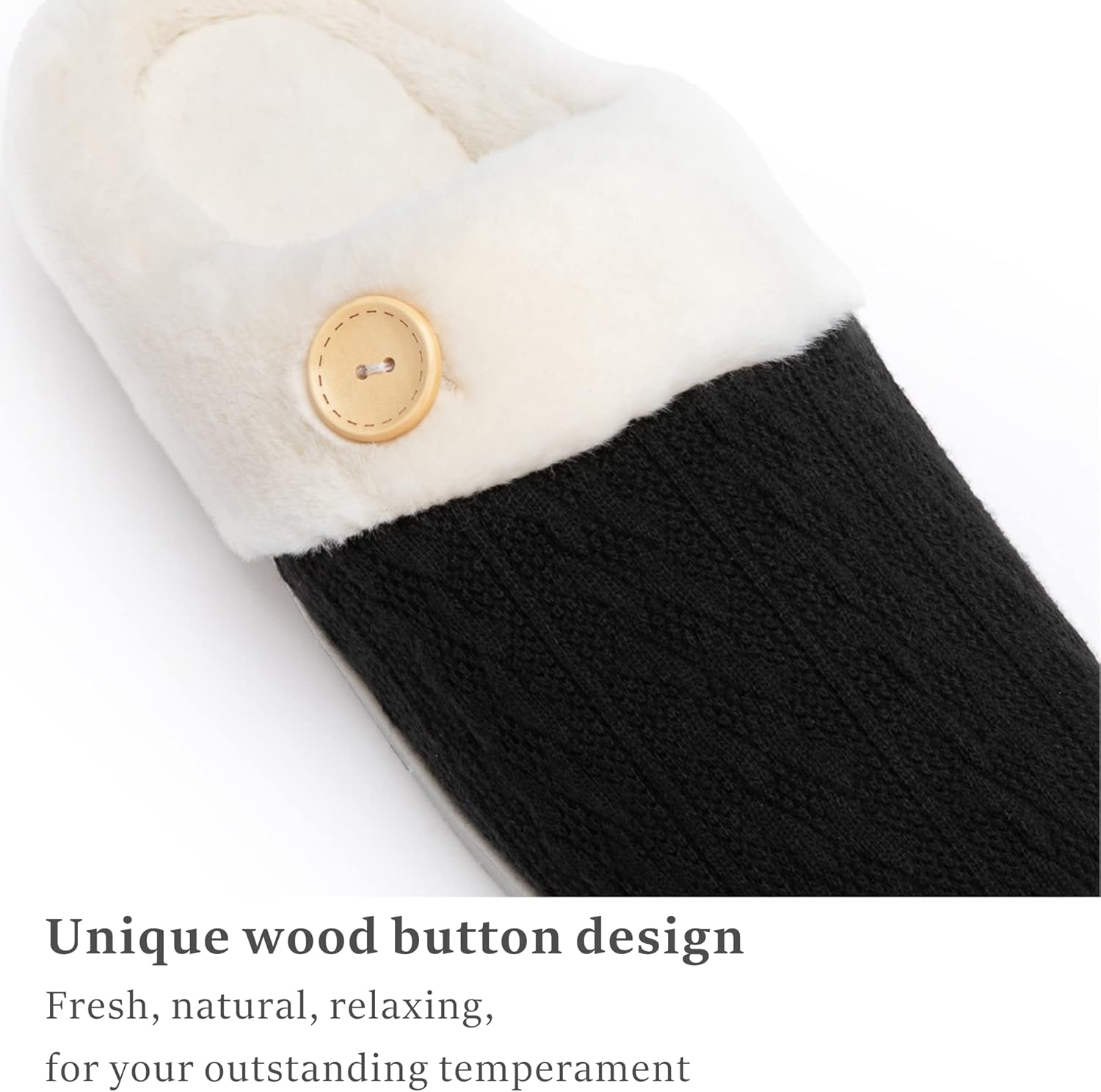 Chantomoo Womens Slipper Warm Comfy Memory Foam House Slippers Knitted Shoes Faux Fur Lined Anti-Skid Rubber Sole Bedroom Cozy Indoor Outdoor Slippers - Image 4