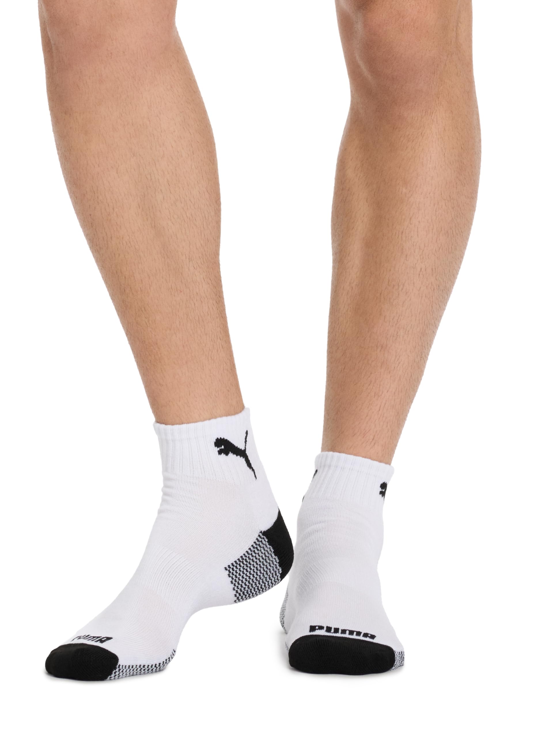 PUMA - Calzini da uomo, confezione da 6, Bianco/nero, 13-15