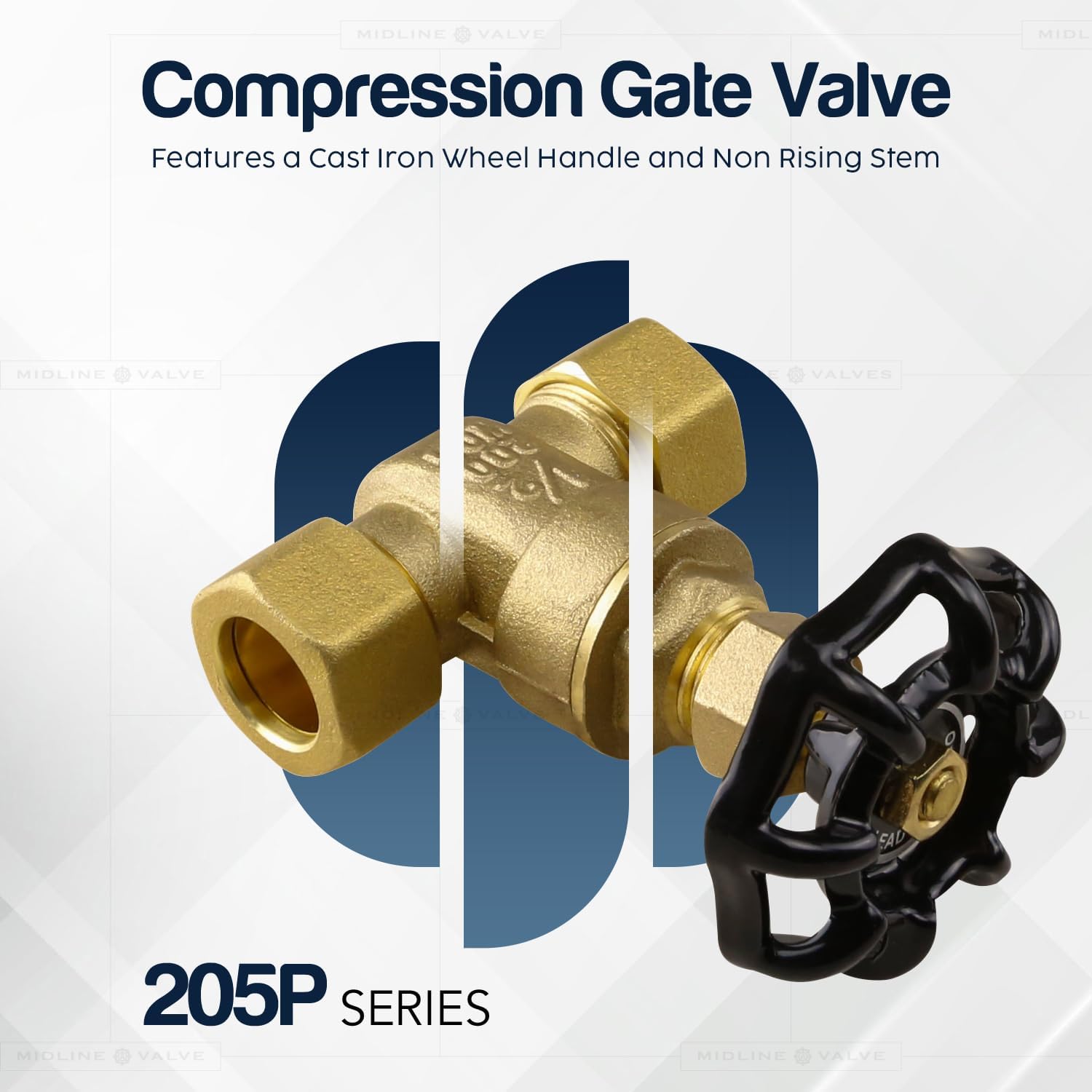 MIDLINE VALVE 427Q256 Gate Valve, Lead-Free 3/4 in. Compression Connections, Cast Brass