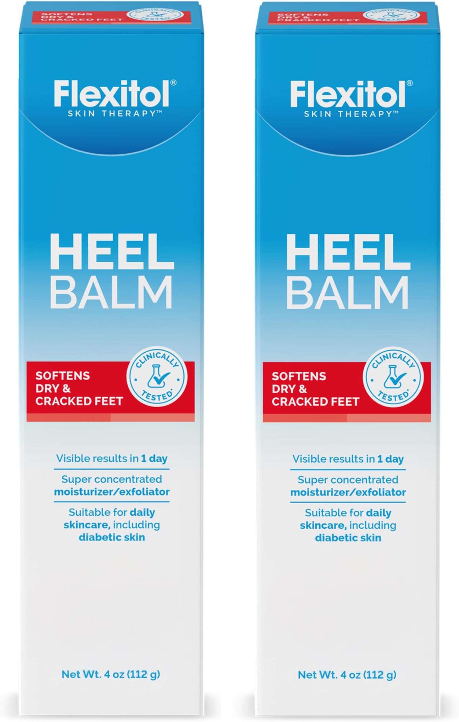 Heel Balm, Rich Moisturizing & Exfoliating Foot Cream, 4 Oz Tube (Pack of 2)