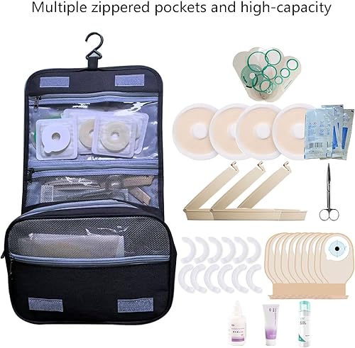 Miniatura 3 de Ostomía Colostomía bolsa de viaje kit ostomía bolsa organizador ileostomía suministros de ostomía (GRAY), Gris, Cinturón