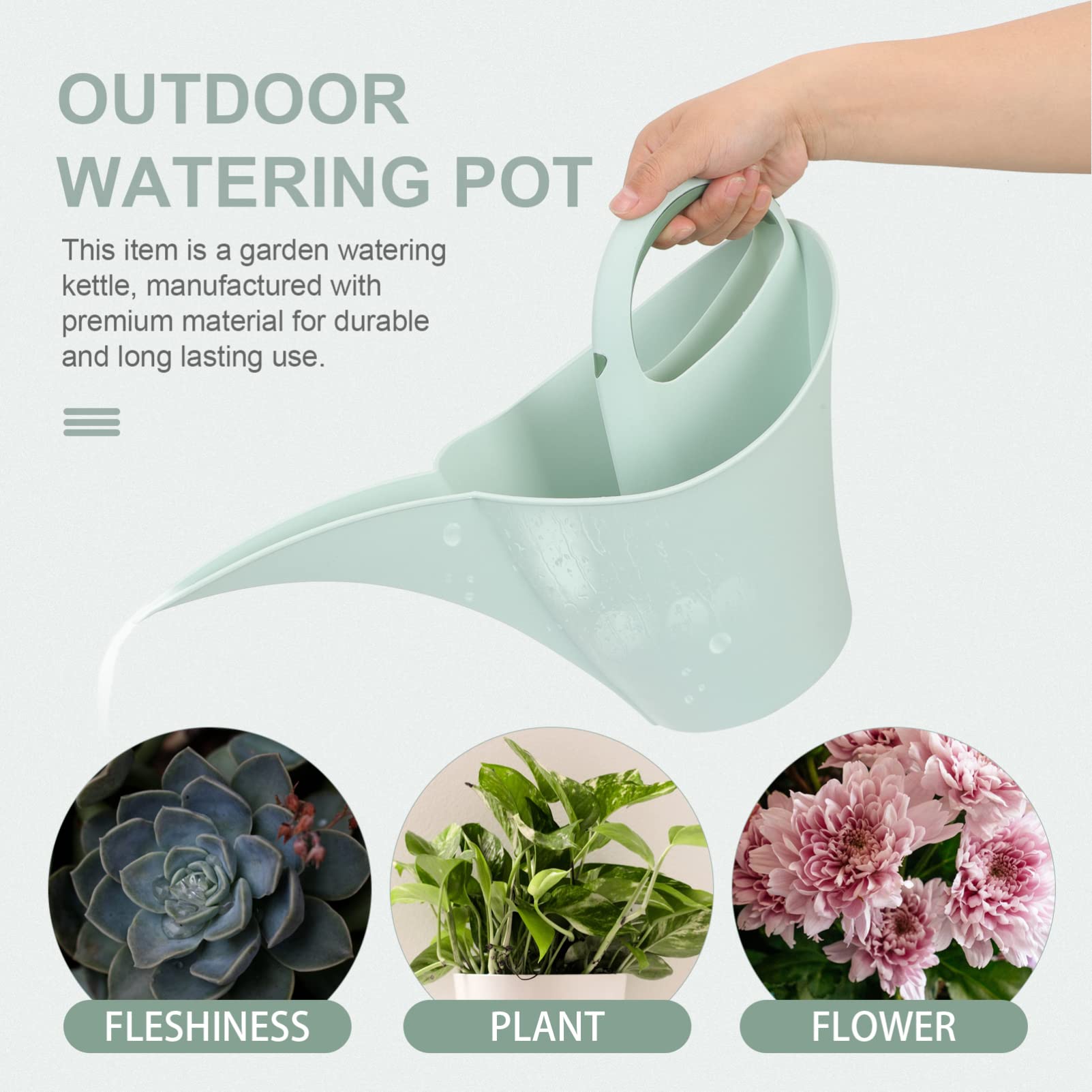 BESPORTBLE Regadera De Plástico para Jardín Diseño Simple para Regar Flores y Suculentas Mango y Duradero