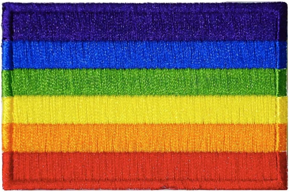Rainbow Flag Sign Gay Lesbian LGBT Lesbian Embroidered Iron on Patch LGBTQ LGBTQ+ LGBTQIA+ Logo Gay Pride Festival Rights Love DIY Heart Sign Symbol