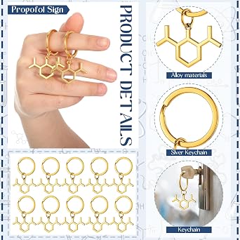 Fuyoooo 24 Set Pharmacy Week Gifts Bulk Acrylic Keychains with Inspiration Card for Pharmacist Technician Nursing Doctor