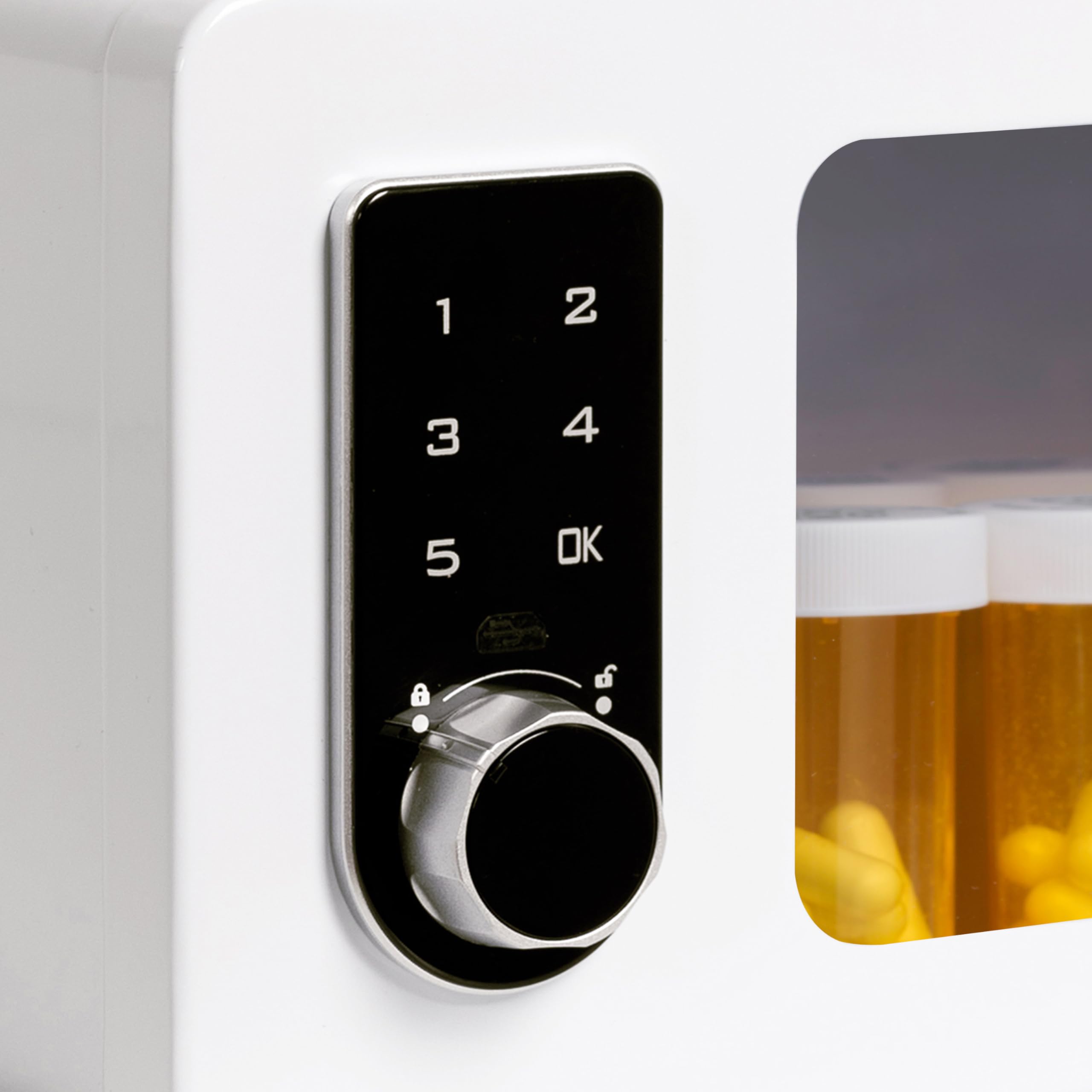Gabinete de montaje en pared para medicina narcótica con bloqueo de teclado táctil para almacenamiento seguro de narcóticos, caja de bloqueo de medicamentos segura para refrigerador para insulina