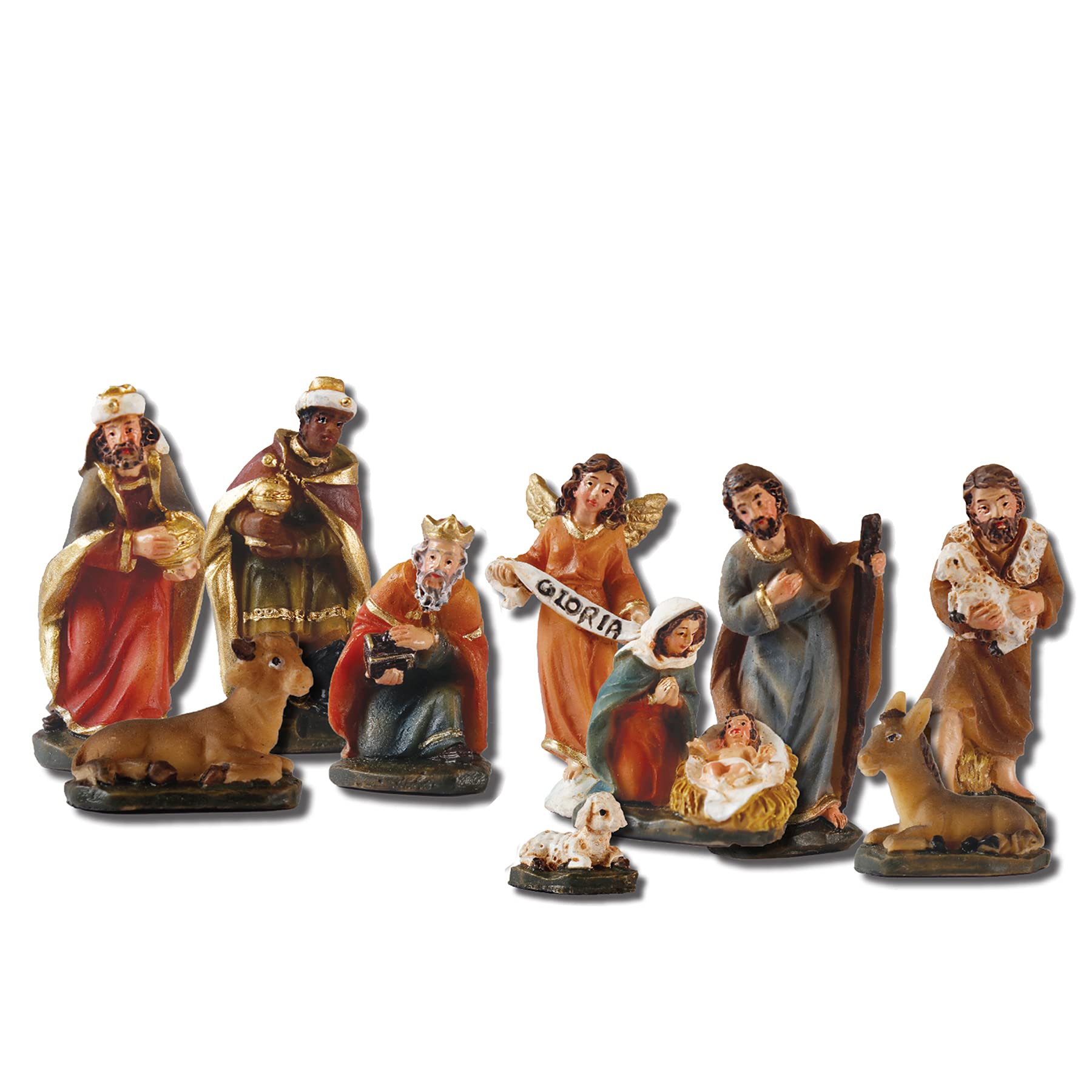 Cbc Distributors Multicolor Christmas Nativity Figurine Set Traditional Scene 10 Piece Resin Set - 89297