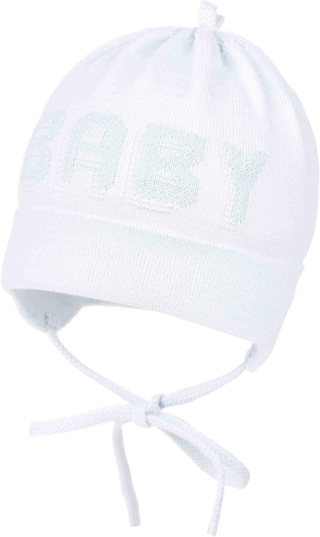 Baby Boy Boys Newborn Cotton Hat Christening, Baptism Cap 0 3 6 9 12 months (Newborn 38cm, Blue)