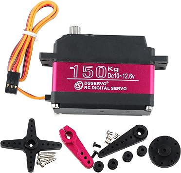 DS51150 150kg Digtal Servo High Torque RC Servo Full Metal Gear Waterproof Servos Motor with 18T Servo arm for 1/5 RC Car 180 150kg 180