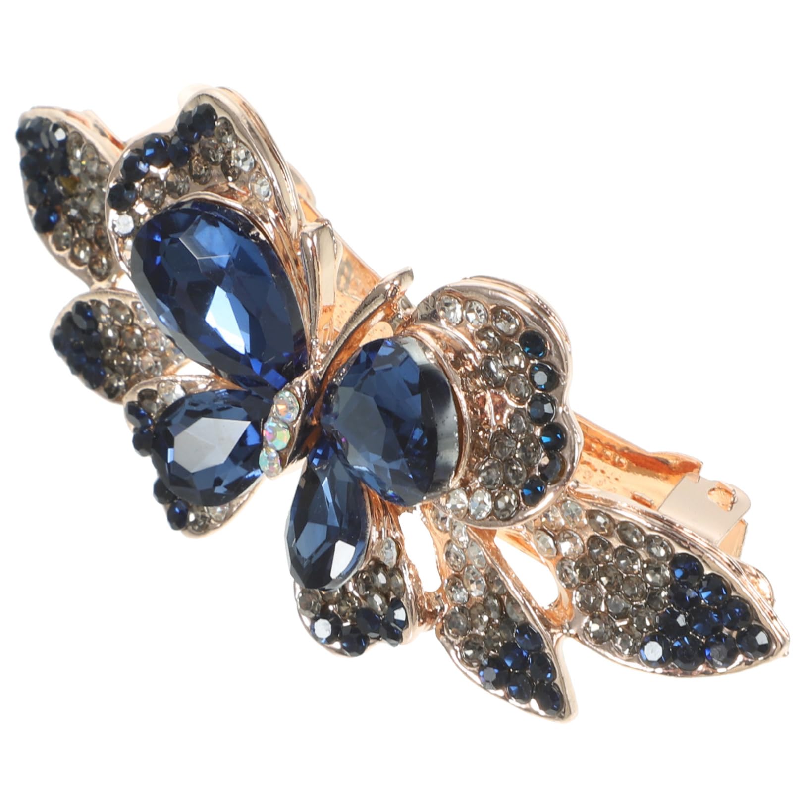 MUCKLILY Spring Rhinestone Butterfly Hair Clip for Women Jeweled Barrette for Thick Hair Elegant Hair Accessory for Parties Weddings and Everyday Wear