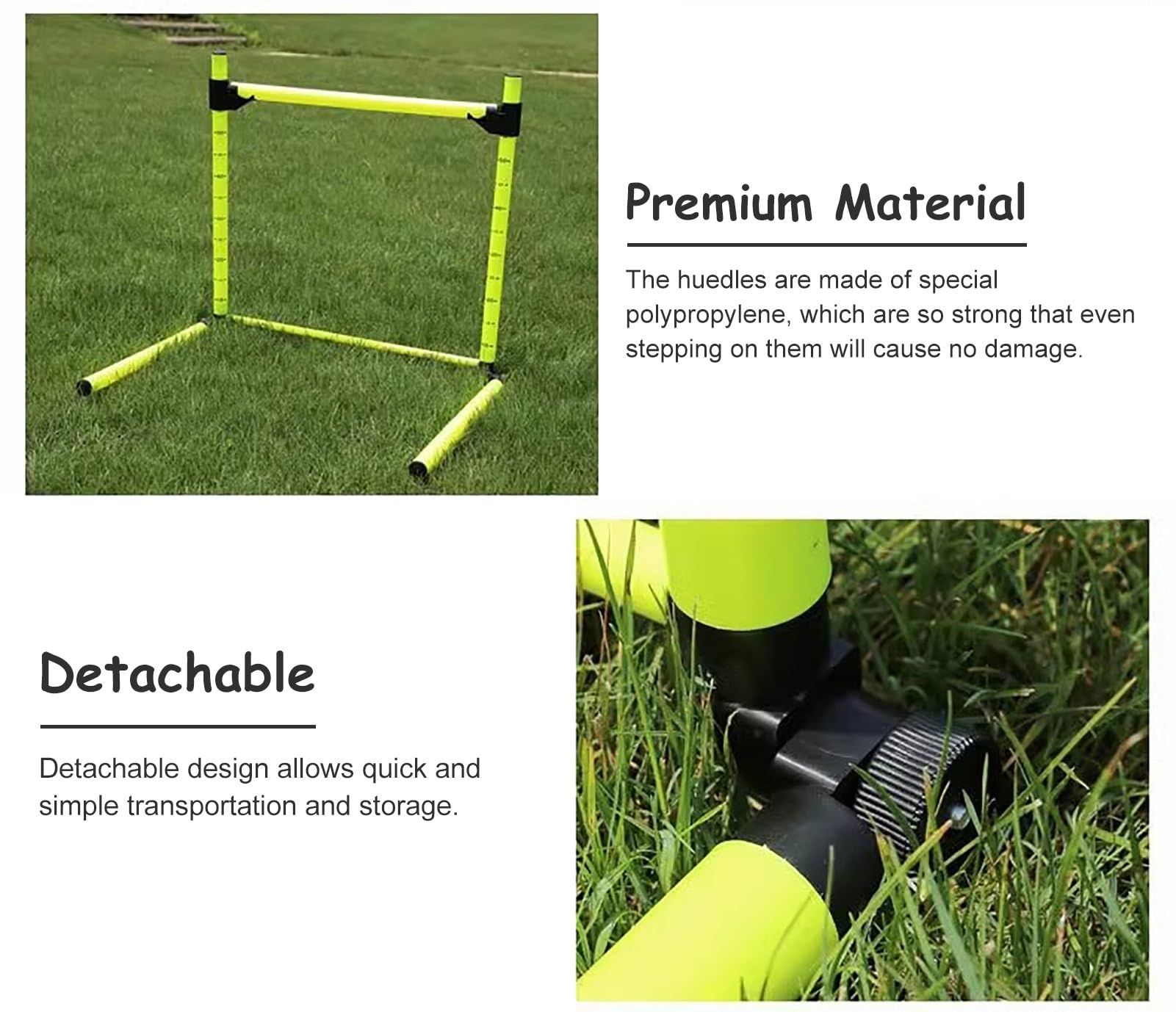 UMJIGF Hurdles Training Plastic Pipes, Lightweight Hurdles for Track and Field, Portable Hurdles Equipment, Soccer Practice Pole Set for Kids,5 Pcs