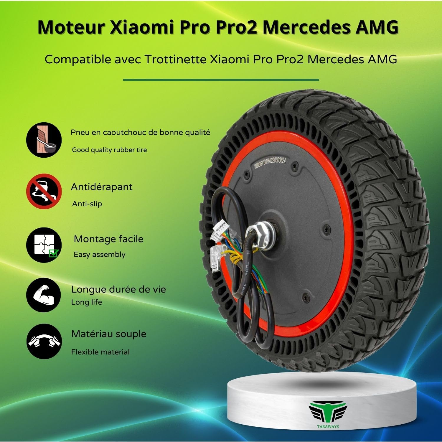 Moteur Roue Avant Trottinette Xiaomi Pro Pro2 Mercedes AMG (Solid Tire VTT)