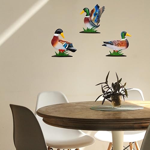 Miniatura 4 de Tuokiuhn Decoración de pared de metal, decoración de cocina de pato, granja, cabaña, escultura de pared, decoración del hogar, jardín al aire libre,